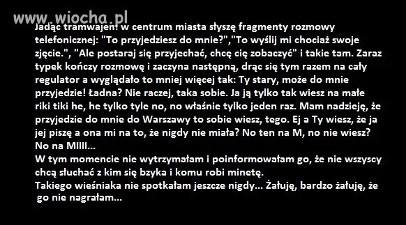 Straszliwa wiocha w tramwaju
