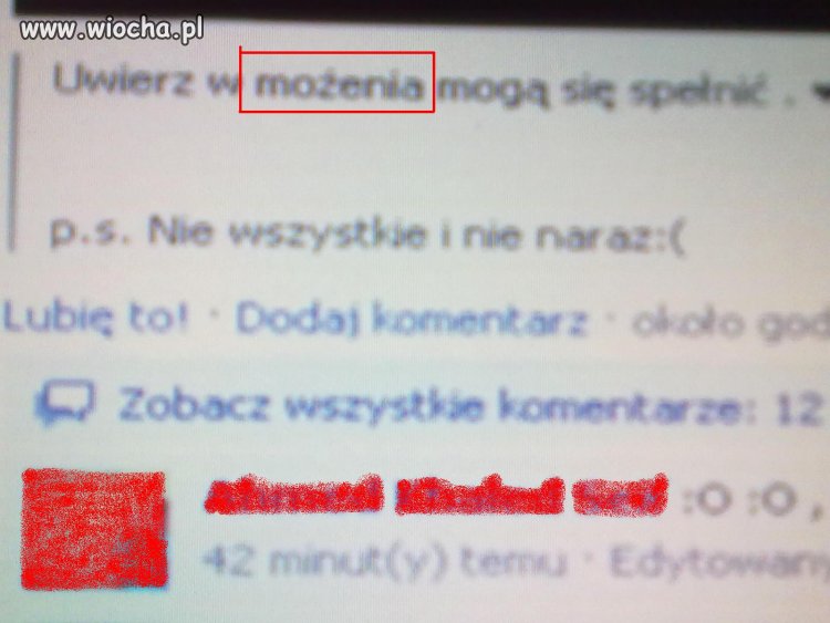 Opis pod zdjęciem na Facebooku 