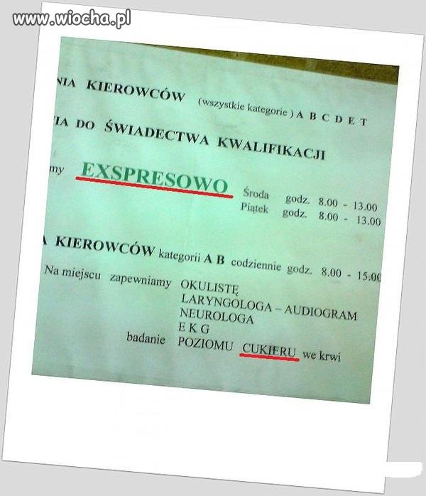 Test dla kierowców...