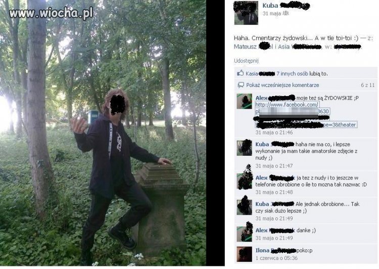 Lans na cmentarzu żydowskim. Żal..