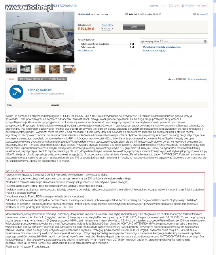 Dobry opis sprzedawanego przedmiotu