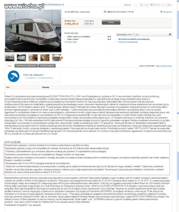 Dobry opis sprzedawanego przedmiotu