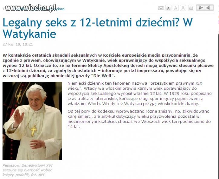 Watykan stolicą pedofilii 