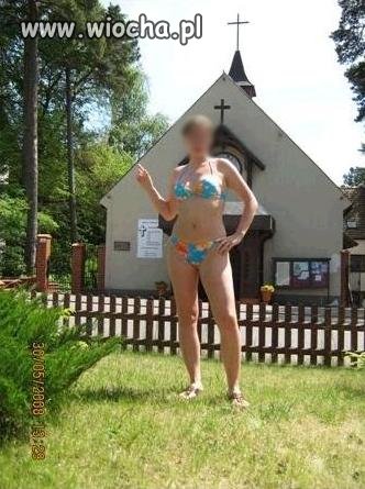 Podpis pod zdjęciem: "najświętsza wczasowiczka"