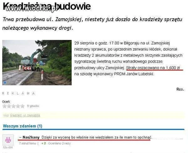 Kradzież na budowie