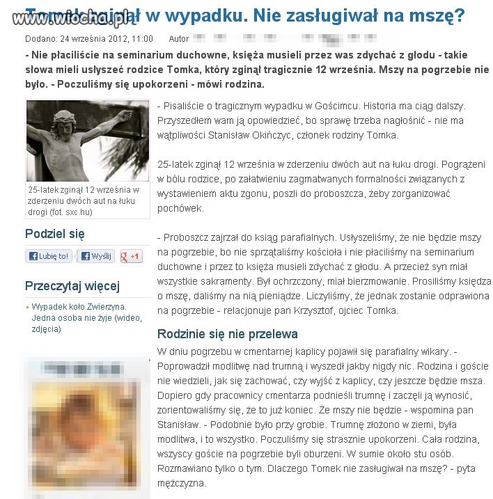 "Dzisiaj Biskup tak jak fiskus nie przepuści Cie bez kwitków"