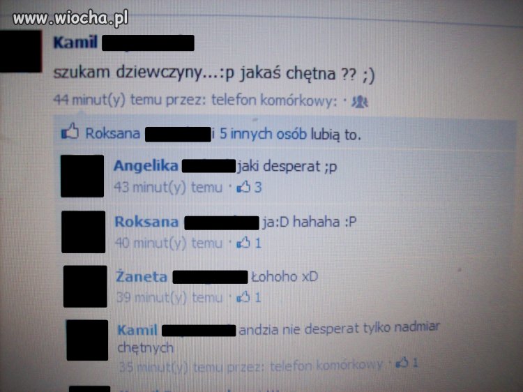 Nie ma to jak dziewczyna przez fb.