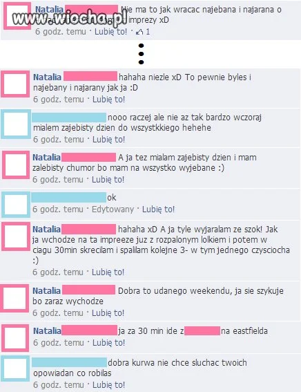 Natalia najarana, że szok!