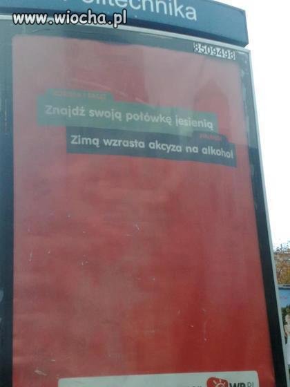 Reklama na przystanku w pewnym mieście 