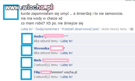 Zapomniałam się umyć... śmierdzę.