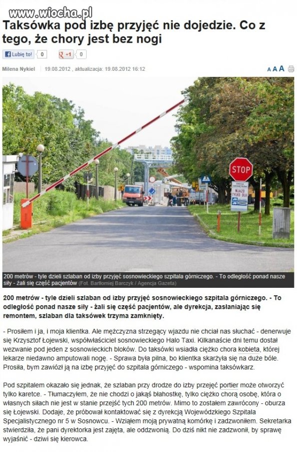 Niech się chory czołga...
