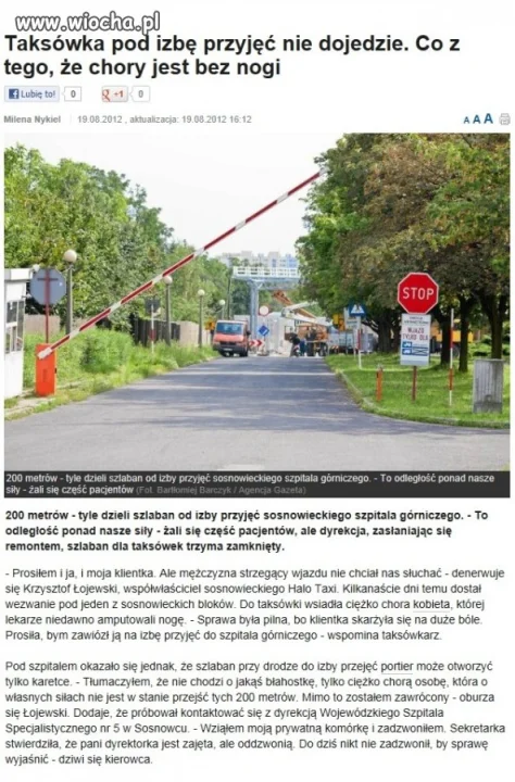 Niech się chory czołga...