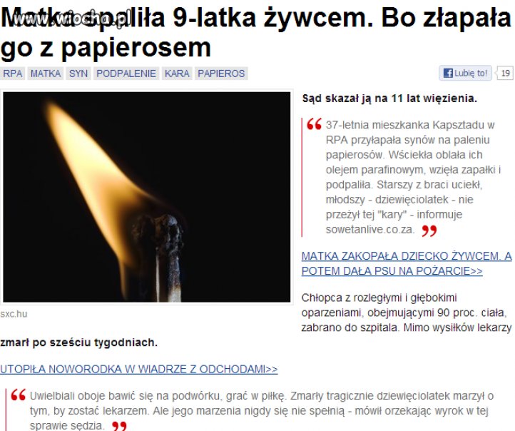 Matka spaliła 9-latka żywcem...