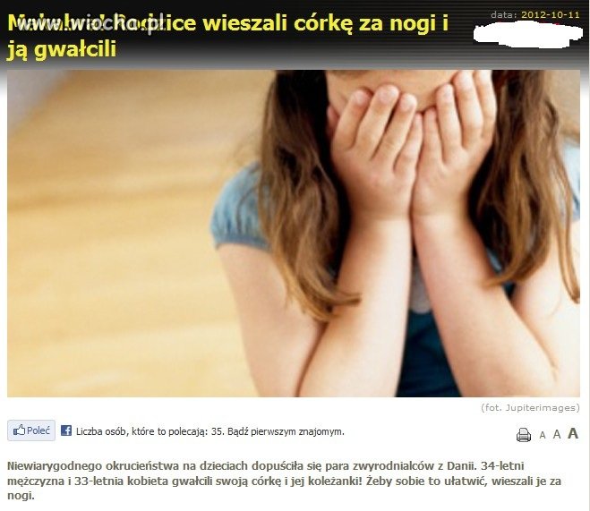 Rodzice gwałcili swoją córkę