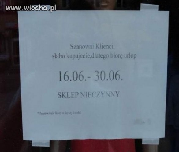 Wiadomość od właściciela sklepu