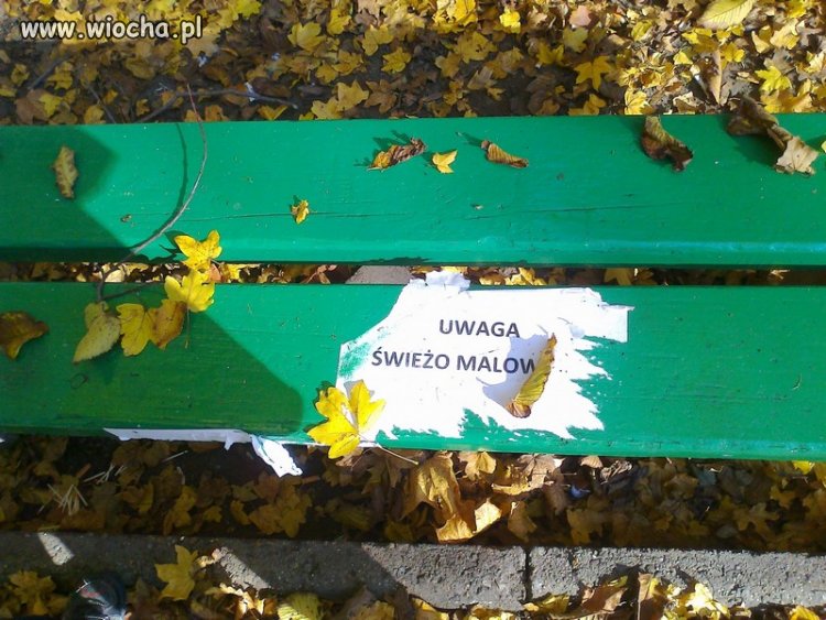 Uwaga! Świeżo malowane.