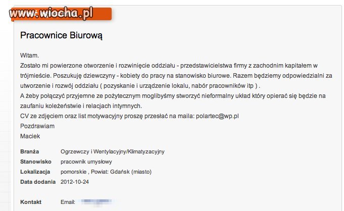 Ogłoszenie o pracę