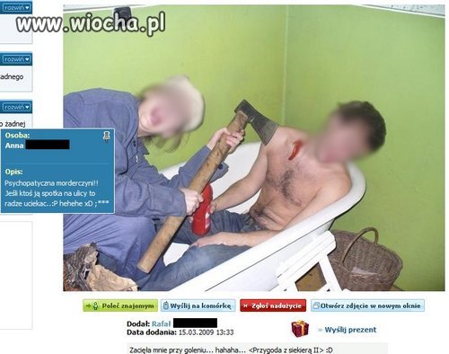 Foto pod tytułem: "Przygoda z siekierą"