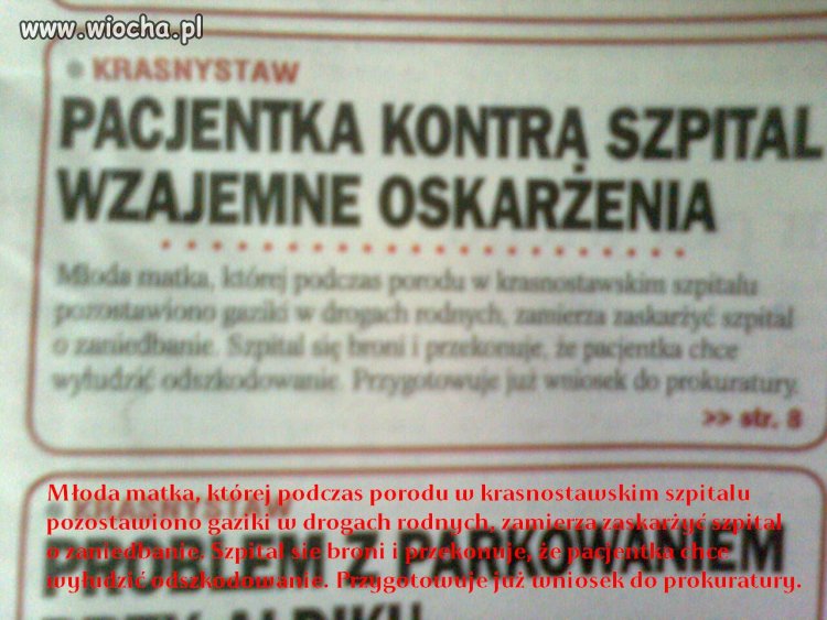 Bezczelność szpitala