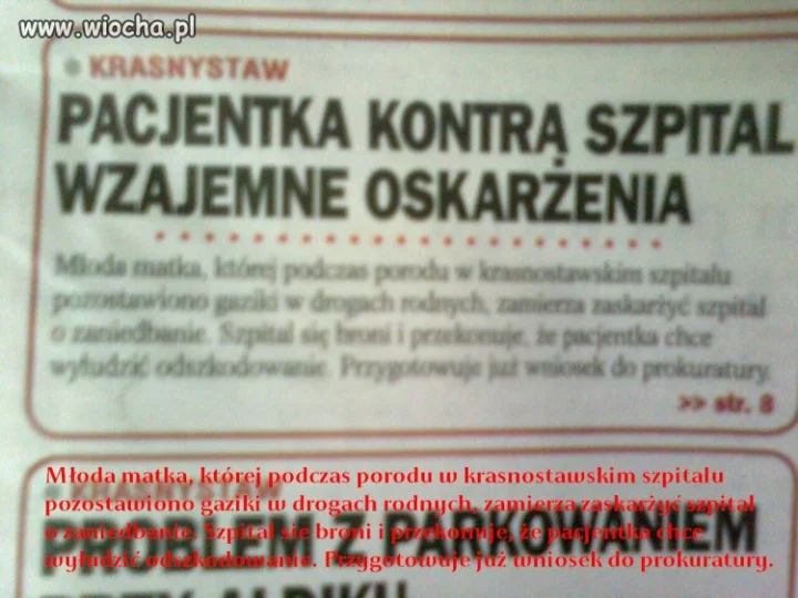 Bezczelność szpitala