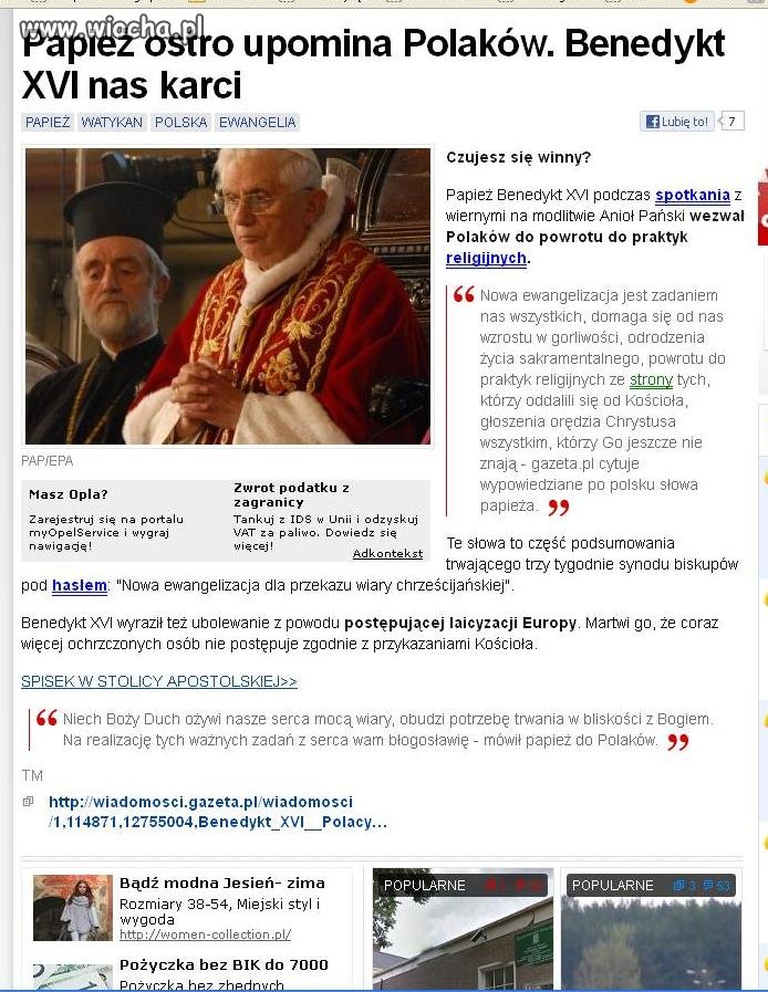 Odezwał się obrońca wiary...