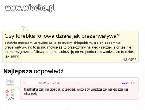 Pytanie o prezerwatywę...