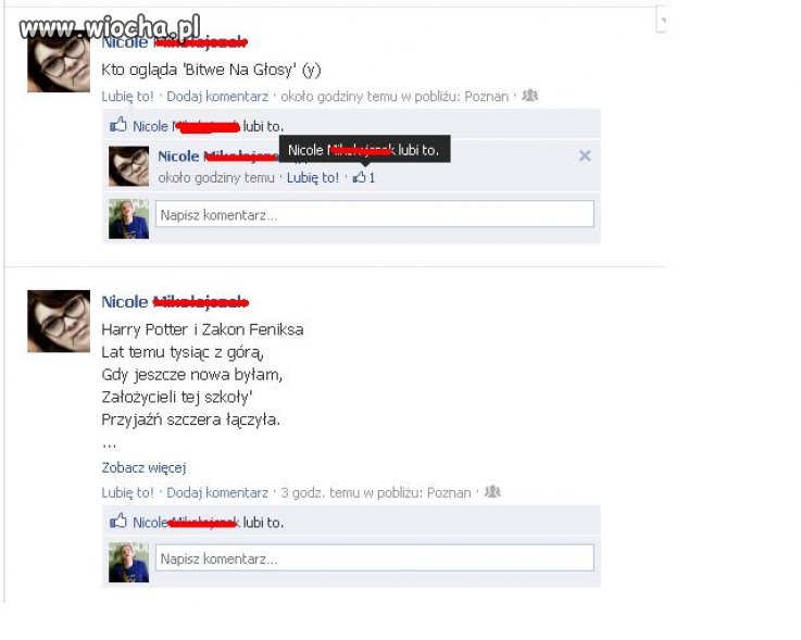 Lubi wszystko co napisze...