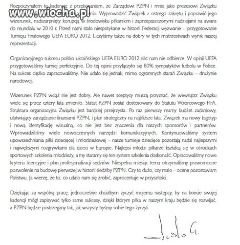 Oświadczenie na koniec "LATA"