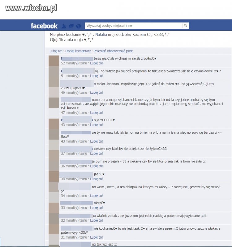 żalenie się na facebooku 