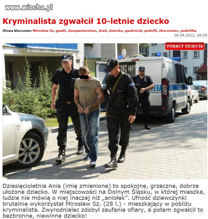 Zgwałcił 10-letnie dziecko