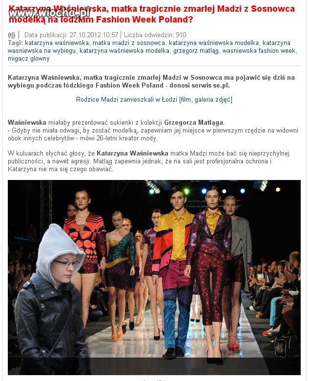 Matka tragicznie zmarłej Madzi modelką na wybiegu