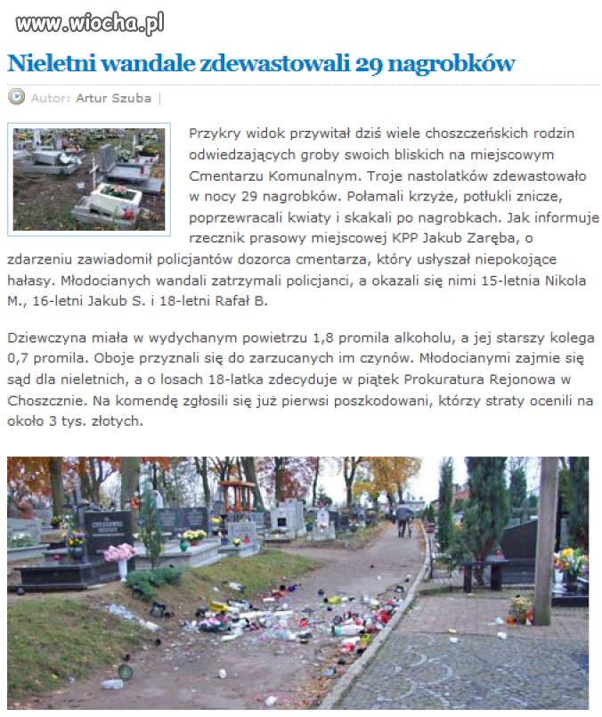 Młodociani wandale