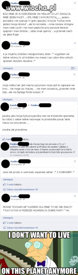 I don't want  to live on this planet anymore