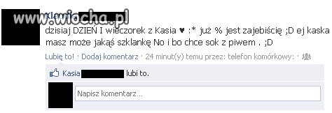 Wpis piętnastolatki na facebooku