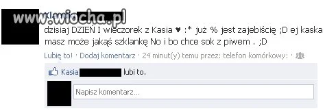 Wpis piętnastolatki na facebooku