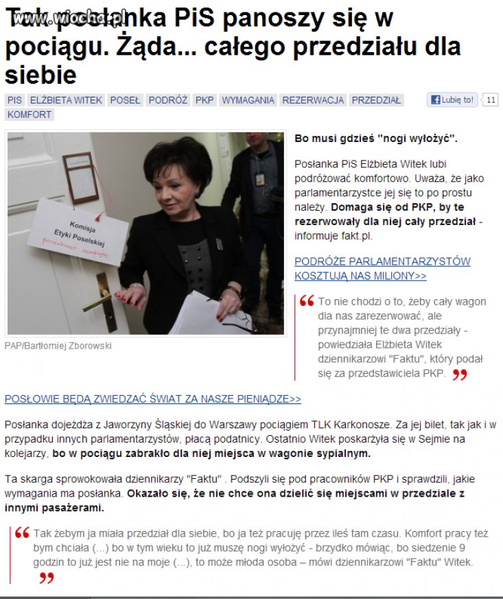 Wygodnicka posłanka PIS...