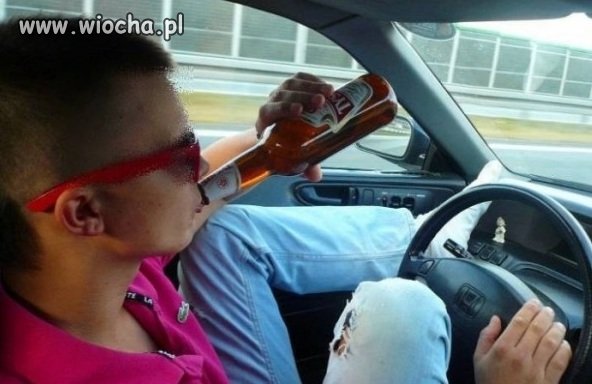 Lans na piwo podczas kierowania