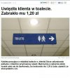Uwięziła klienta w toalecie.