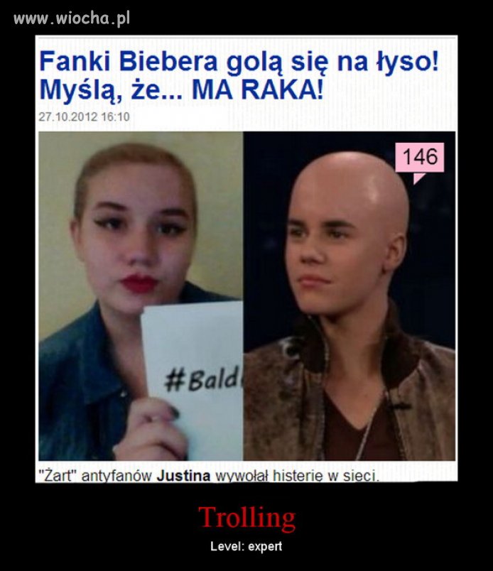 Fanki Biebera golą się na łyso