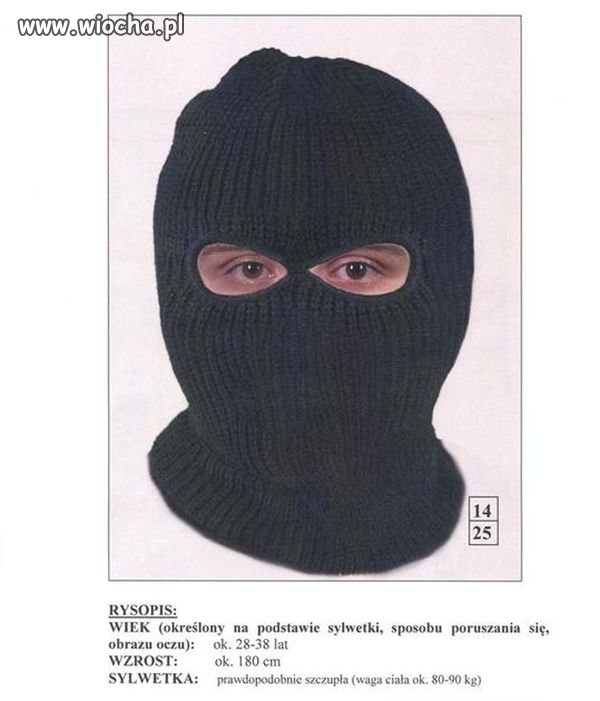 Oto najgłupszy portret pamięciowy bandyty...