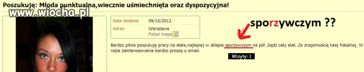 W ogłoszeniu o pracę
