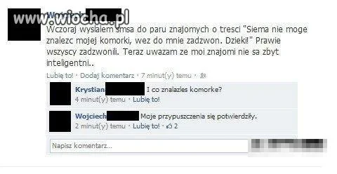 Wstyd ale też bym zadzwonił...