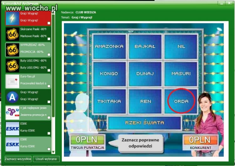 Wiocha w reklamie gg