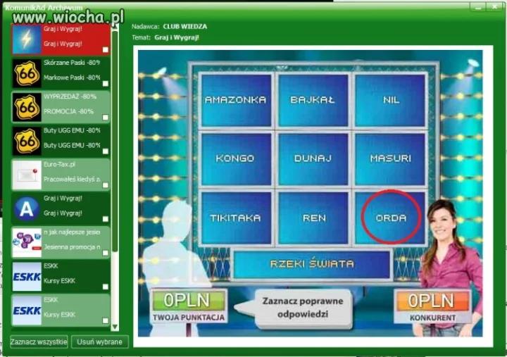 Wiocha w reklamie gg