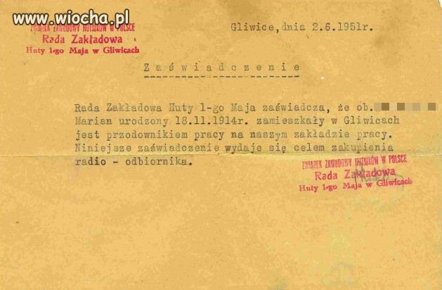 Zaświadczenie...Kiedyś było inaczej...nawet lepiej