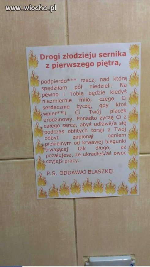 Złodzieju sernika!