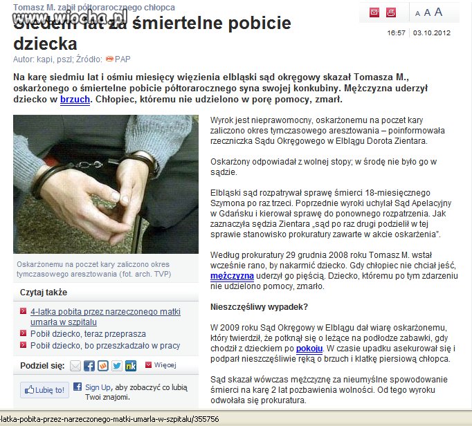 Pobił dziecko i nie udzielił pomocy. Bandyta.