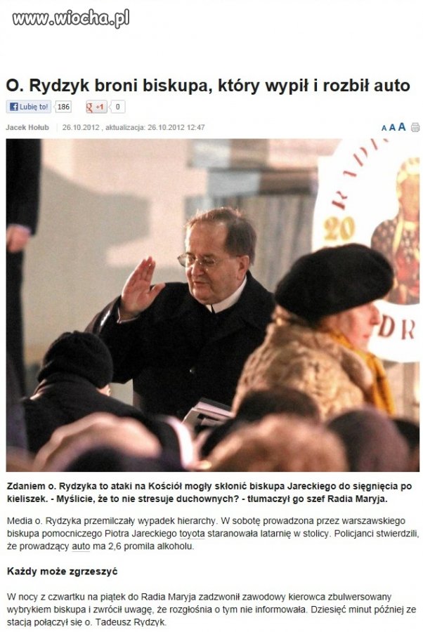 Rydzyk broni pijanego biskupa...to stres w pracy...