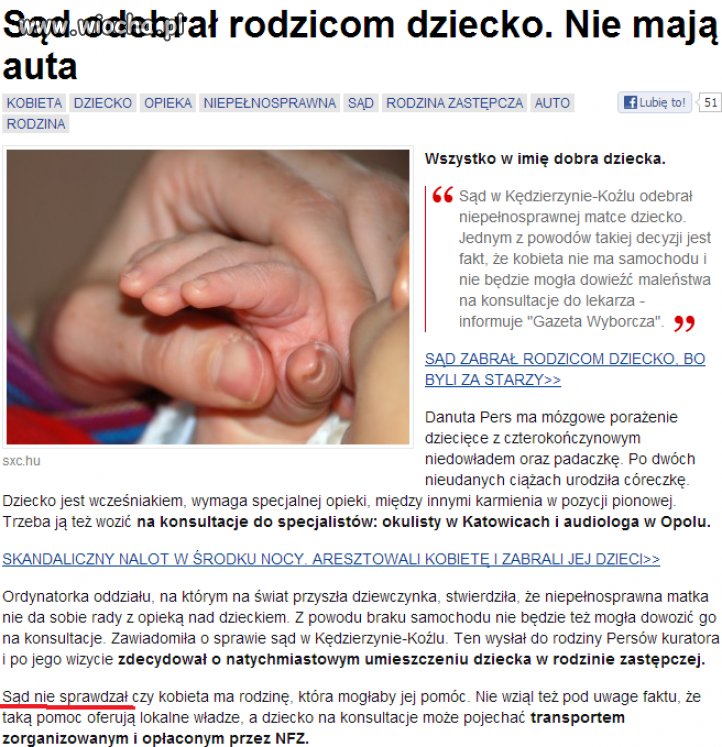 Sąd odebrał dziecko rodzicom...