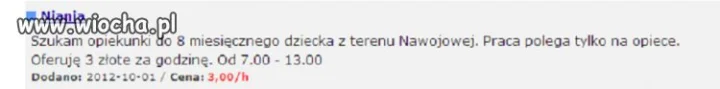 Niania za 3 złote